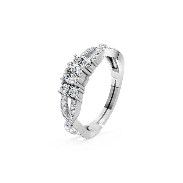 925 Sterling Silver Classic Solitaire Cluster Ring for Women & Girls