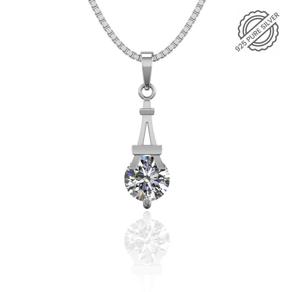 Pure 925 Silver Eiffel Tower Luxury  Pendant for Ladies