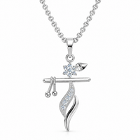 925 Pure Silver Shri Krishna Flute Pendant with chain