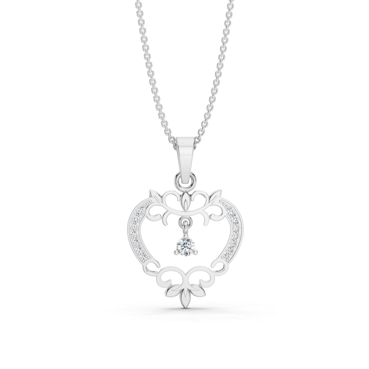 Pure 925 Silver Pretty Heart Pendant with with chain – misshighness