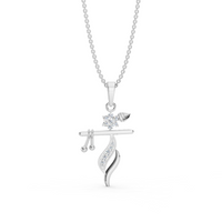 Pure 925 Silver Shri Krishna Flute Pendant pendent with chain