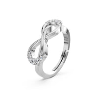 925 Sterling Silver Zircon infinity Ring Freesize