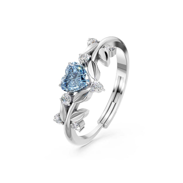 Miss Highness 925 Sterling Silver Sky Blue Heart CZ Ring for Women & Girls