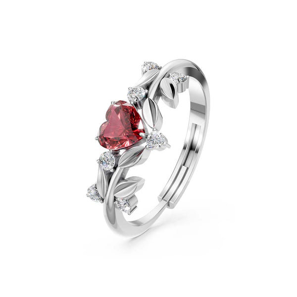 Miss Highness 925 Sterling Silver Red Heart CZ Stone Ring for Women & Girls