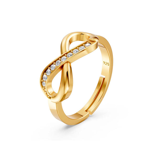Miss Highness Gold-Plated 925 Silver Infinity CZ Ring for Women | Elegant Symbol of Love & Forever