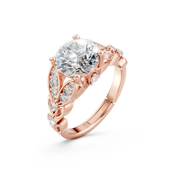 Miss Highness 925 Sterling Silver Rose Gold Plated Adjustable Solitaire Ring for Women | Diamond Look Party Wear Gift