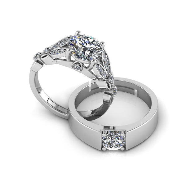 925 Sterling Silver Antique Austrian Engagement Couple's Ring