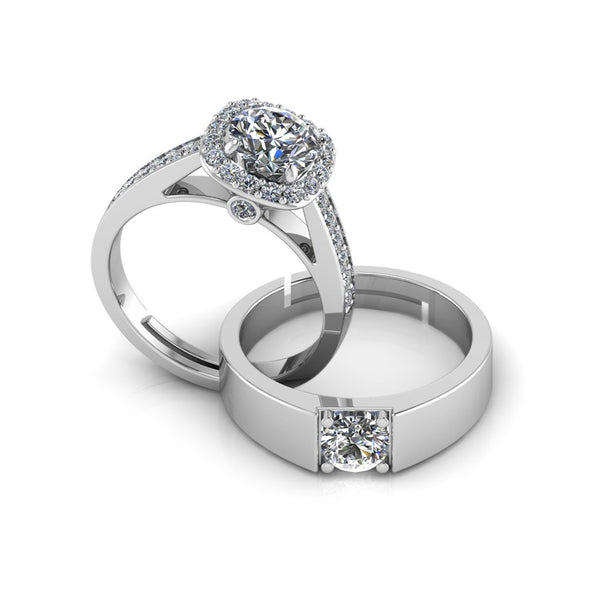 925 Sterling Silver Solitaire One Single Promise Silver Ring For Couple's