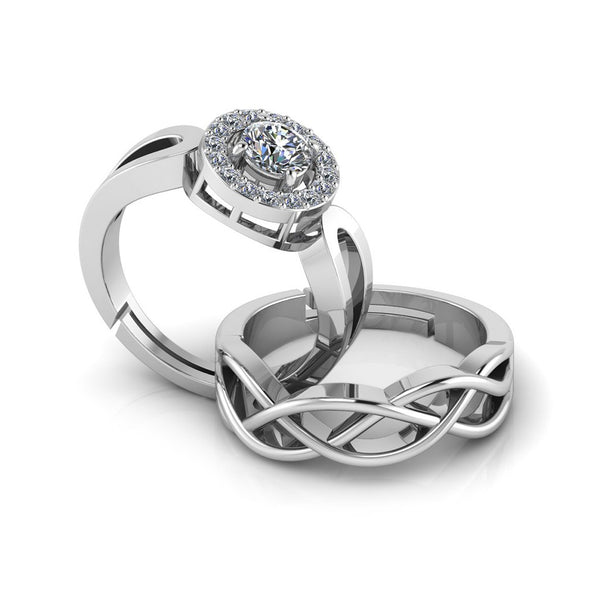 925 Pure Starling Silver Glamaeria and Celtic Knot Special Couple's Ring