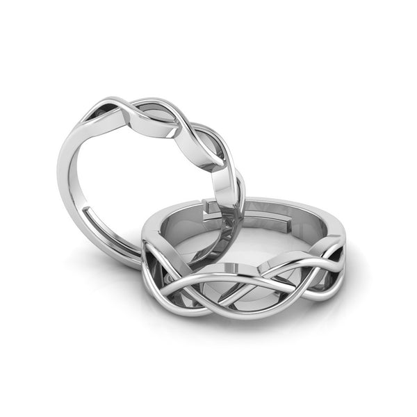 925 Pure Starling Silver Celtic Knot Twisted Ladies Special Couple's Ring