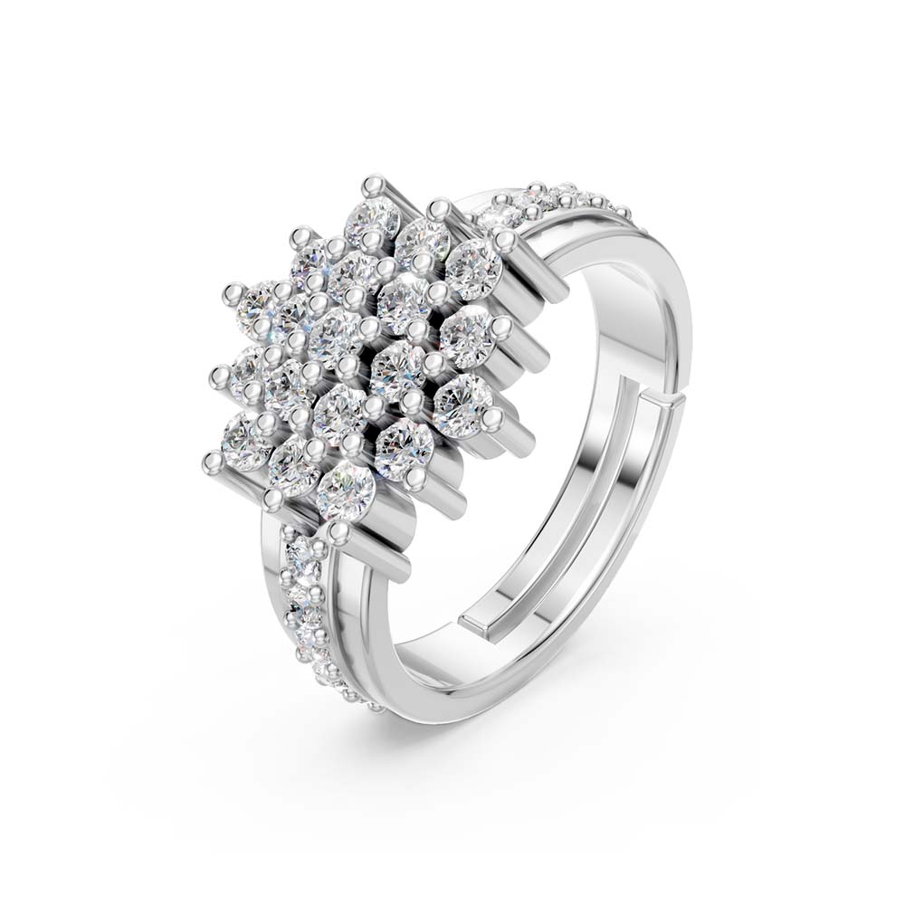 925 Pure Starling Silver Pretty Posy Cocktail Ring for Ladies ...