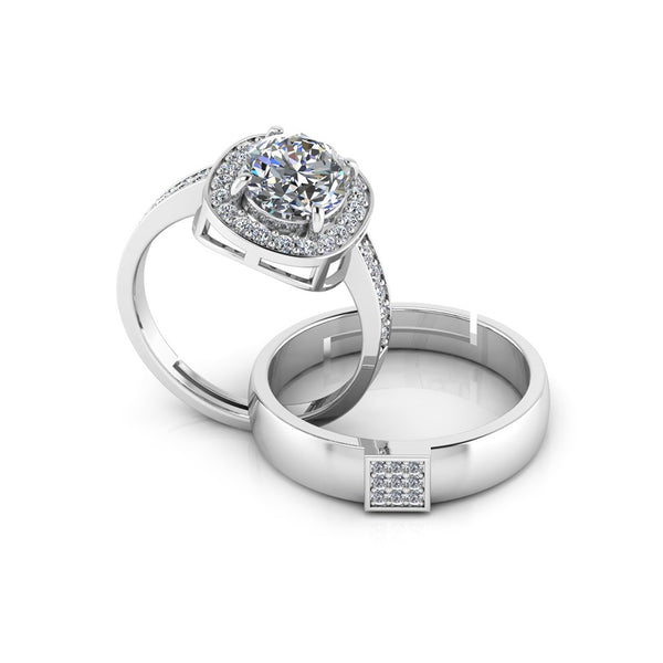 925 Pure Starling Silver  Solitaire Queens Free-Size and Classy Status Special Couple's Ring