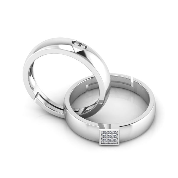 925 Pure Silver Crystal heart Classy Status Special Rings For Couple's