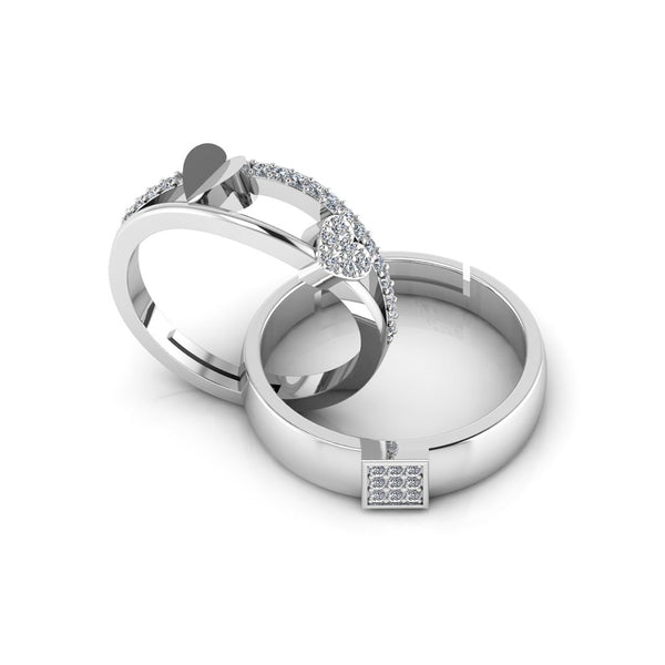 925 Pure Silver Zircon Classy Status Special Ring For Couple's