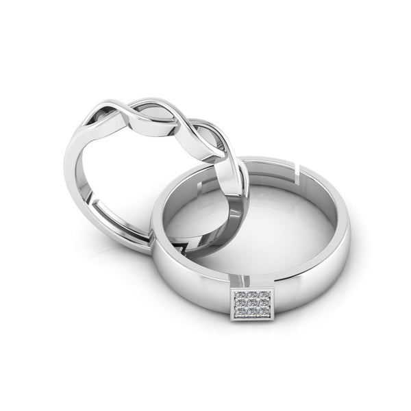 925 Pure Starling Silver Twisted Ladies and Classy Status Special Couple's Ring