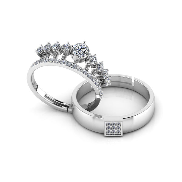 925 Pure Starling Silver Elizabeth's Crown Special and Classy Status Special Couple's Ring