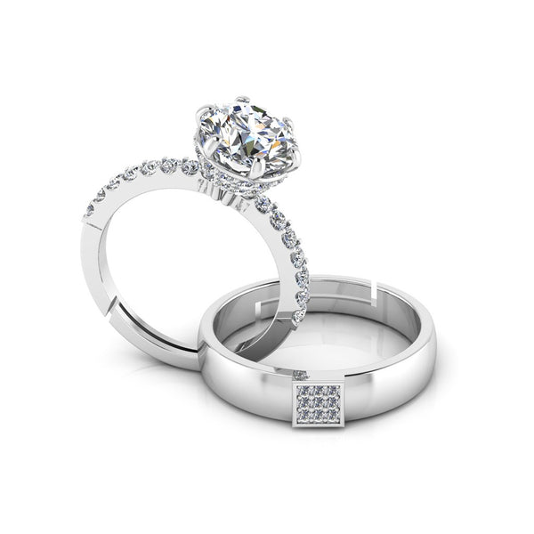 925 Pure Silver Miss Carat Classy Status Special Couple's Ring