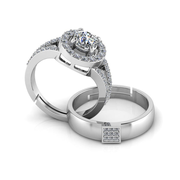 925 Pure Starling Silver Bride Boom Facet Classy Status Special Couple's Ring