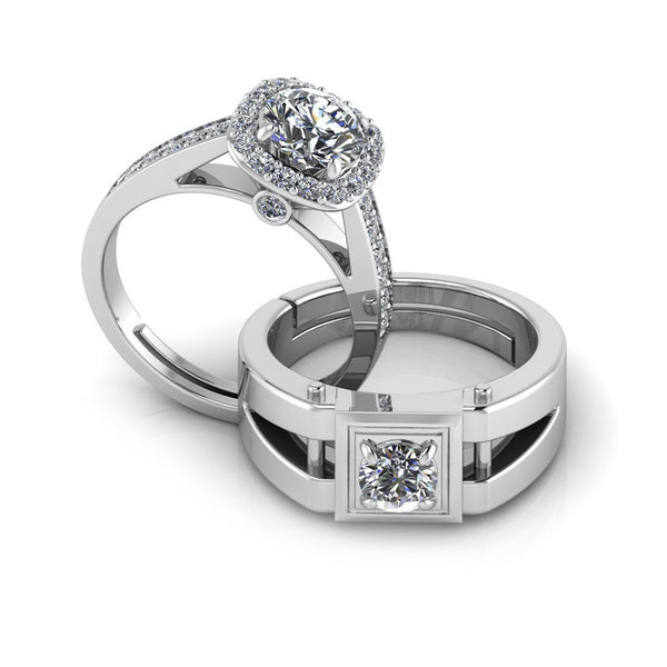925 Pure Sterling Silver One Single Promise and Stardom Special Couple's Ring