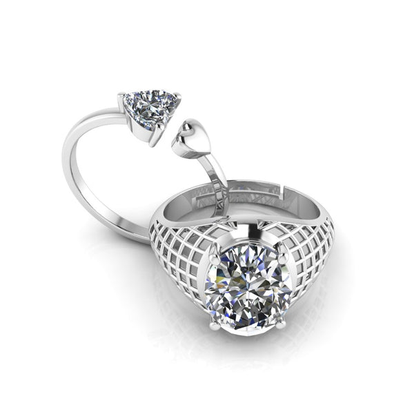 Pure 925 Silver Double Heart Jonaisa Couple's Special Ring