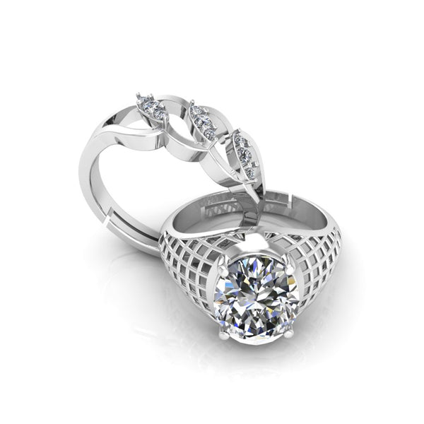 Pure 925 Silver Glamira Jonasia Zircon Ring for Couple's