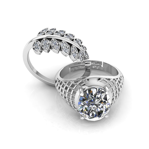 Pure 925 Silver Glamira Jonasia Leaf Shape Special Couple's Ring
