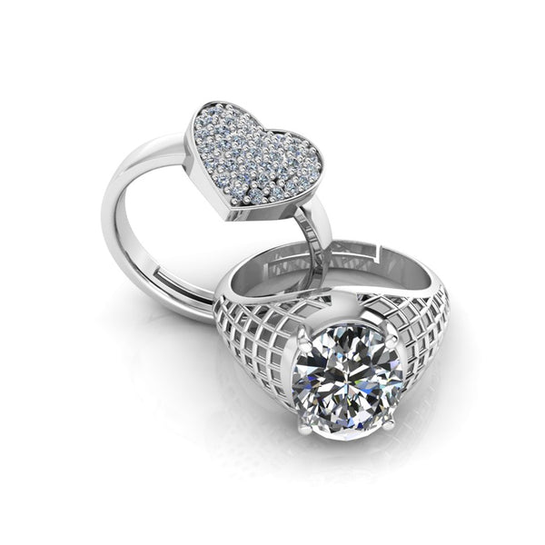 Pure 925 Silver Glamira Jonasia Trendor Heart Ring for Couple's
