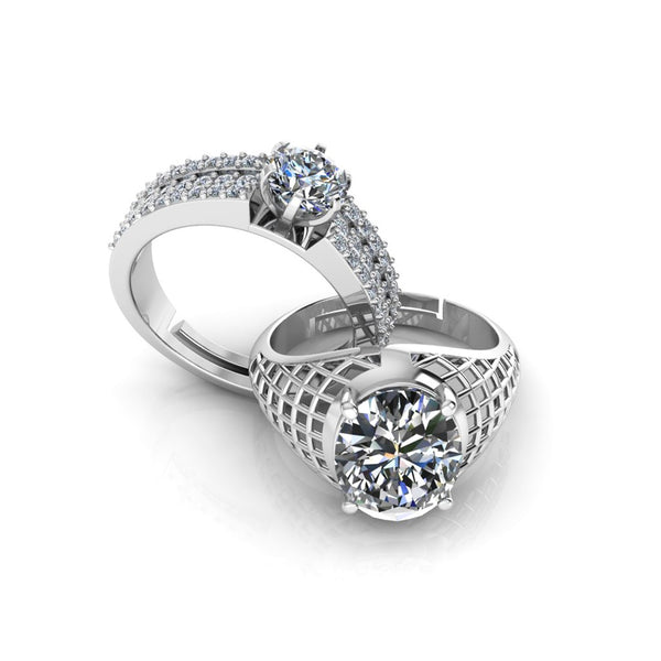 Pure 925 Silver Glamira Jonasia Triple Lair Solitaire Ring For Couple's