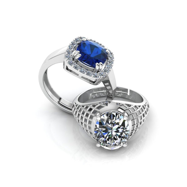 Pure 925 Silver Glamira Jonasia Blue Sapphire Special Couple's Ring