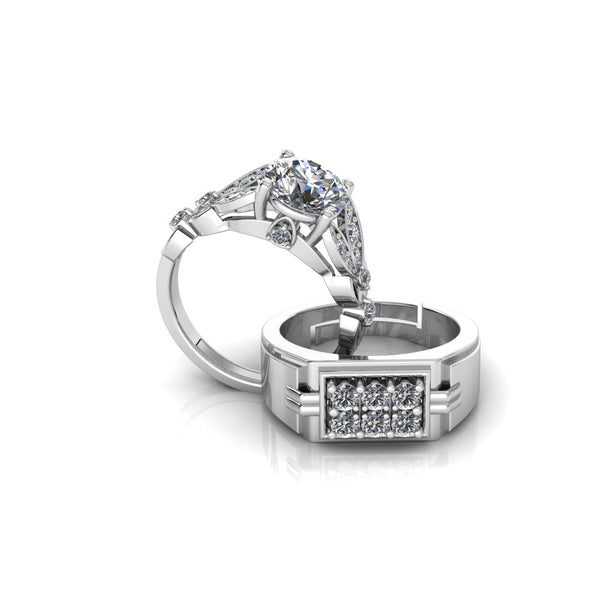 Pure 925 Silver Hip Hop Austrian Special Couples Ring
