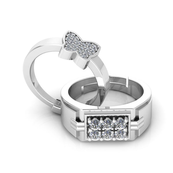Pure 925 Silver Hip Hop Butterfly Special Couples Ring