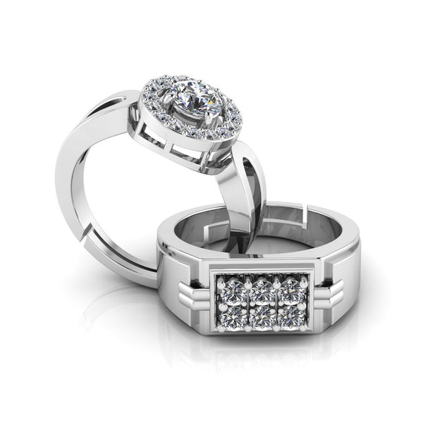 Pure 925 Silver Hip Hop Glamaeria Special Couple's Ring