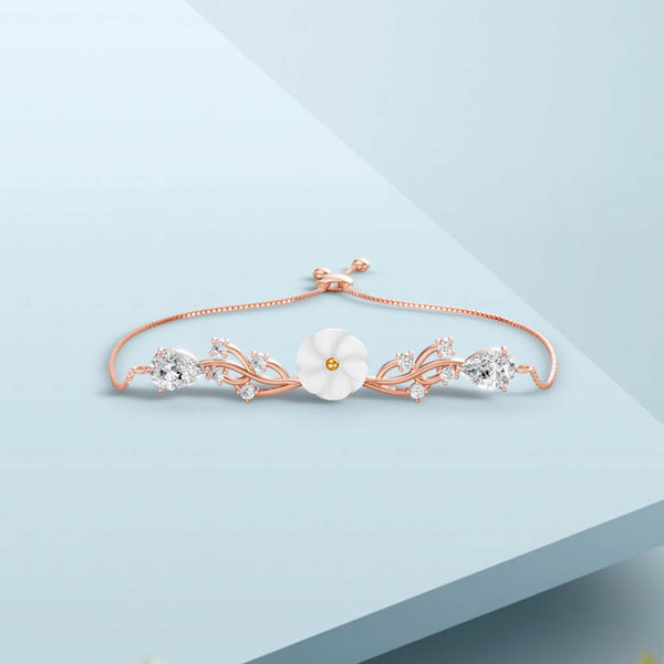 Miss Highness 925 Pure Silver & Rose Gold Plated Adjustable Bracelet for Women
