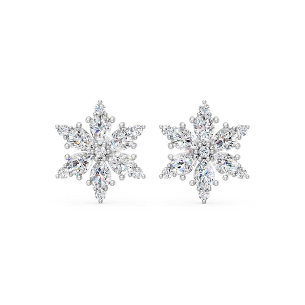 Miss Highness 925 Silver Snowflake Earrings with Zircon Stones For Women