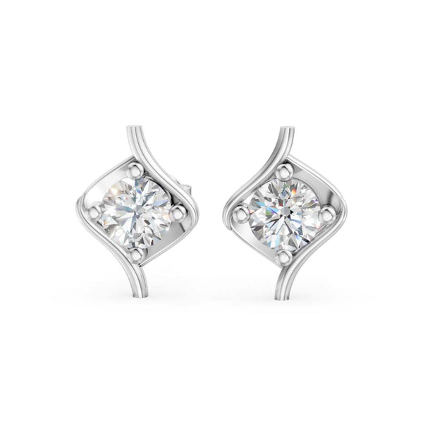 Miss Highness 925 Silver Swirl Stud Earrings with Zircon Stone For Women