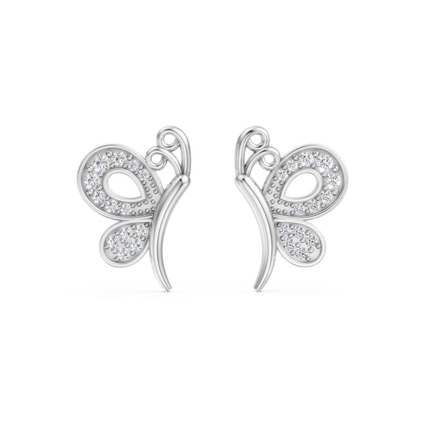 Miss Highness 925 Silver Butterfly Stud Earrings with Zircons For Women