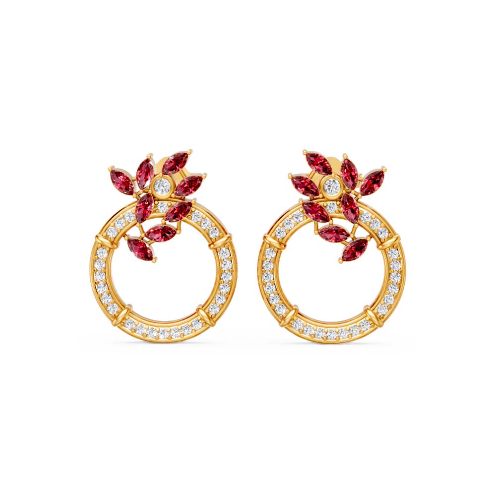 925 Sterling Silver Floral Hoop Earrings for Women | Party Wear Earrin ...
