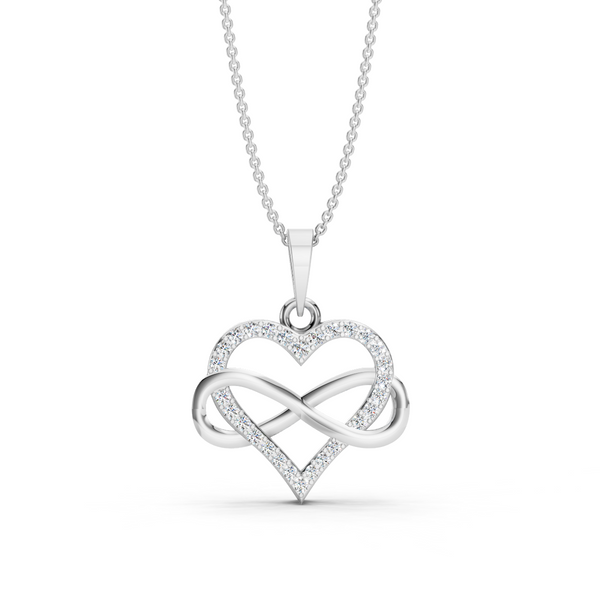 Miss Highness 925 Sterling Silver Heart & Infinity Pendant with Chain for Women