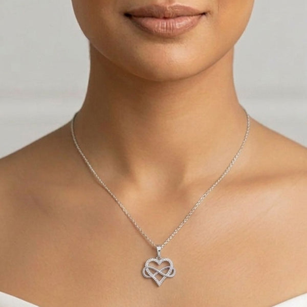 Miss Highness 925 Sterling Silver Heart & Infinity Pendant with Chain for Women