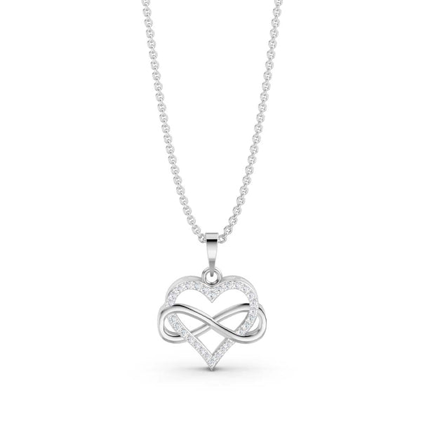 Miss Highness 925 Sterling Silver Heart & Infinity Pendant with Chain for Women