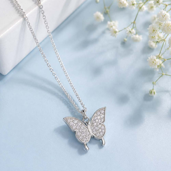 Miss Highness 925 Silver Butterfly Pendant Necklace for Women