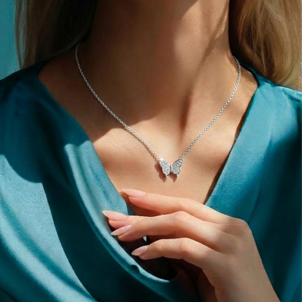 Miss Highness 925 Silver Butterfly Pendant Necklace for Women