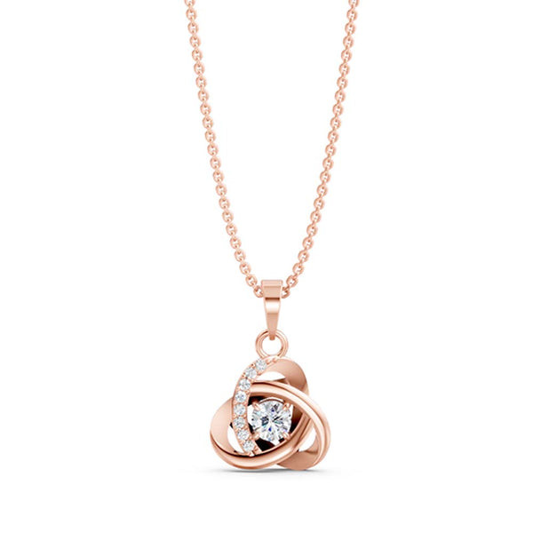 Miss Highness Rose Gold Knot Pendant in 925 Silver with Zircon For Women