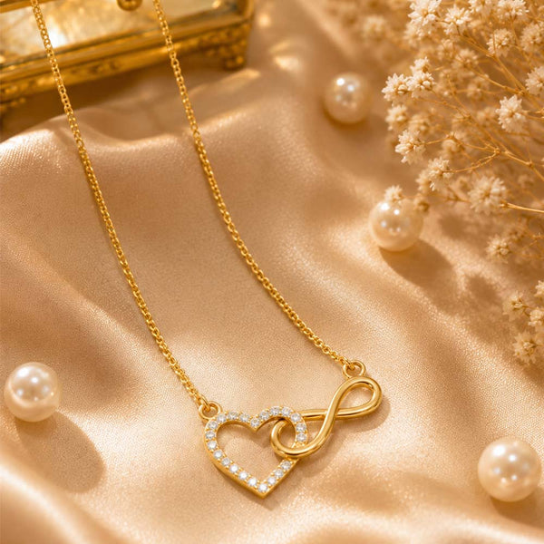 Miss Highness 925 Gold-Plated Heart Infinity Pendant Necklace For Women