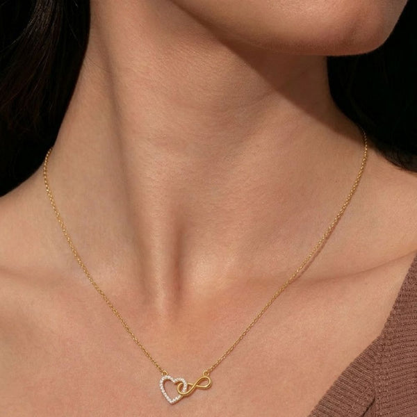 Miss Highness 925 Gold-Plated Heart Infinity Pendant Necklace For Women