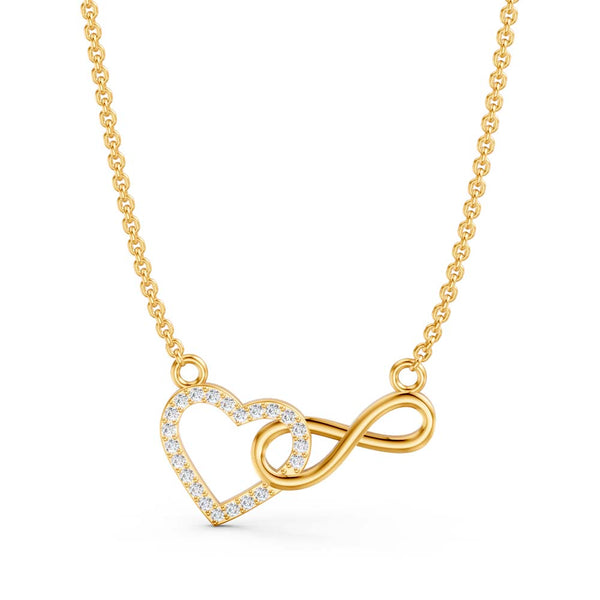 Miss Highness 925 Gold-Plated Heart Infinity Pendant Necklace For Women