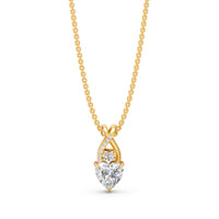Miss Highness Heart-Shaped Solitaire CZ Pendant in Gold-Plated 925 Silver | Elegant Diamond-Cut Necklace for Women