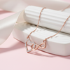 925 Sterling Silver Rose Gold Plated Heart Infinity Necklace for Women | Diamond Look Gift