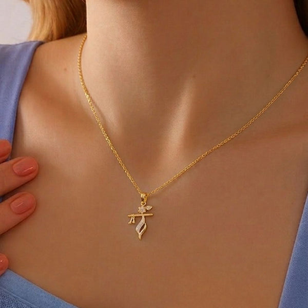 Miss Highness Shri Krishna Bansuri Pendant Gold-Plated 925 Silver | CZ Studded Flute Necklace for Men & Women