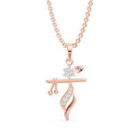Miss Highness Shri Krishna Bansuri Pendant Rose Gold-Plated 925 Silver | CZ Studded Flute Necklace for Women